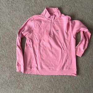 Vineyard vines, pink cotton, pullover, half zip
